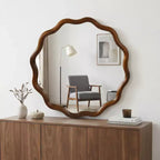 GDFStudio Nivelle Wavy Round Decorative Mirror