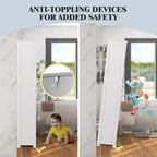 Costway Mobile da Bagno Verticale Porta Biancheria con Anta in Vetro e Scaffale Regolabile