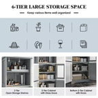 Costway Mobile da Bagno Verticale Porta Biancheria con Anta in Vetro e Scaffale Regolabile
