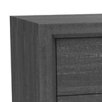 Comodino Royal Hampton, 2 Cassetti, Maniglie a Barra Cromate, Legno Grigio