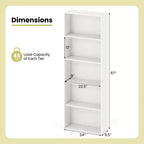 Costway Scaffale a 5 Ripiani Libreria Aperta Espositore Organizzatore Salvaspazio
