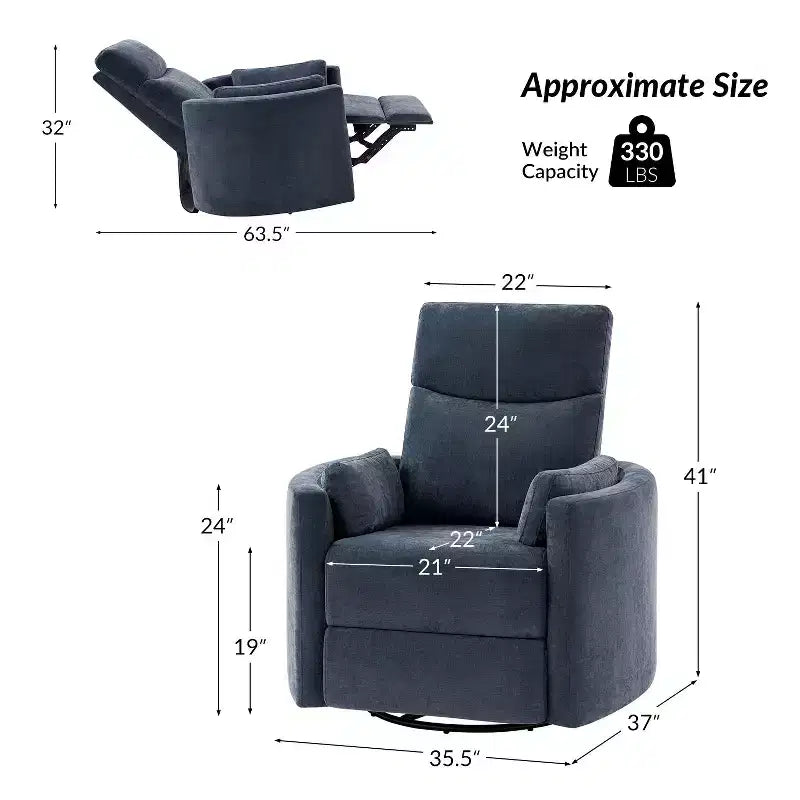 Poltrona reclinabile girevole elettrica Fermin|ARTFUL LIVING DESIGNS