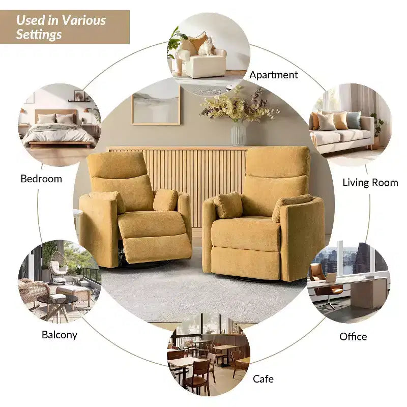 Poltrona reclinabile girevole elettrica Fermin|ARTFUL LIVING DESIGNS