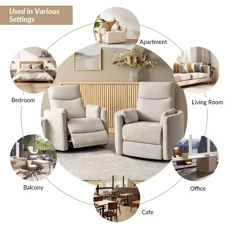 Poltrona reclinabile girevole elettrica Fermin|ARTFUL LIVING DESIGNS