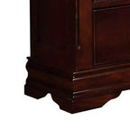 Comodino in legno Royal Hampton con 2 cassetti, cassetto superiore nascosto e maniglie in metallo, marrone