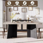 Tavolo da Pranzo per 6-8 Persone, Tavolo da Cucina Lungo Moderno da 160 cm con Ampio Piano e Robuste Gambe a Piedistallo, Tavolo per la Casa (Solo Tavolo)