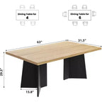 Tavolo da Pranzo per 6-8 Persone, Tavolo da Cucina Lungo Moderno da 160 cm con Ampio Piano e Robuste Gambe a Piedistallo, Tavolo per la Casa (Solo Tavolo)