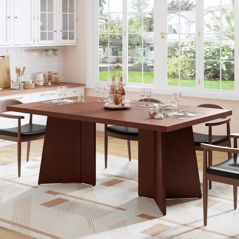 Tavolo da Pranzo per 6-8 Persone, Tavolo da Cucina Lungo Moderno da 160 cm con Ampio Piano e Robuste Gambe a Piedistallo, Tavolo per la Casa (Solo Tavolo)