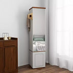 AndMakers Antico Bianco Legno 39,98 cm. Dispensa con 7 Ripiani