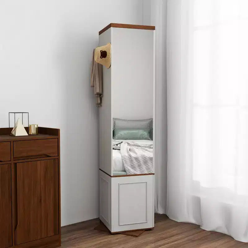 AndMakers Antico Bianco Legno 39,98 cm. Dispensa con 7 Ripiani