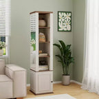AndMakers Antico Bianco Legno 39,98 cm. Dispensa con 7 Ripiani