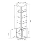 AndMakers Antico Bianco Legno 39,98 cm. Dispensa con 7 Ripiani