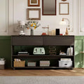 58 Entryway Console Table with 2 Drawers, 3 Tier Narrow Long Sofa Table, Behind Couch Console Table for Living Room Foyer and Hallway