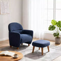 Okak Modern Upholstered Leisure Sofa Accent Chair with Footrest,Soft Padded Lazy Chair Set for Living Room,Bedroom