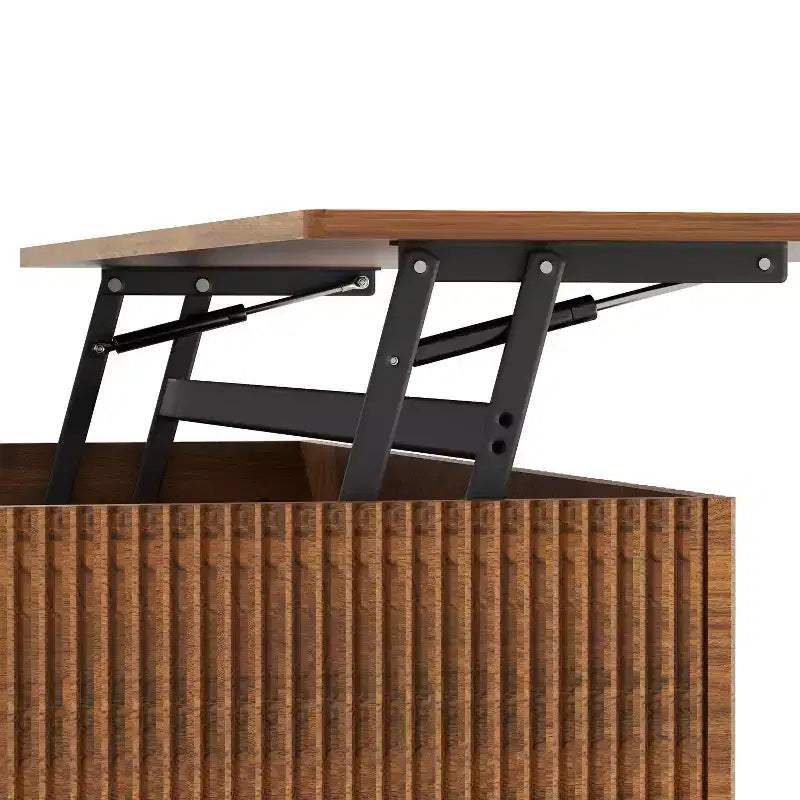 Tavolino da caffè Sorren Rustic di GDFStudio con piano sollevabile, contenitore nascosto e ripiano a due livelli