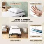Costway Letto Pieghevole con Materasso 75 x 39, Letto a Scomparsa per Adulti Singolo con Materasso in Memory Foam e Cuscino