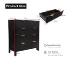 Cassettiera con 4 cassetti, Comò alto con maniglie facili da tirare, Mobile contenitore con pannello scanalato a onda, Elegante armadio organizer per vestiti