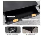 Cassettiera con 4 cassetti, Comò alto con maniglie facili da tirare, Mobile contenitore con pannello scanalato a onda, Elegante armadio organizer per vestiti