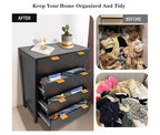 Cassettiera con 4 cassetti, Comò alto con maniglie facili da tirare, Mobile contenitore con pannello scanalato a onda, Elegante armadio organizer per vestiti