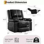 Poltrona reclinabile elettrica, poltrona Home Theater con supporto lombare, poltrona reclinabile in similpelle con schienale e gambe regolabili, poltrona reclinabile elettrica per anziani