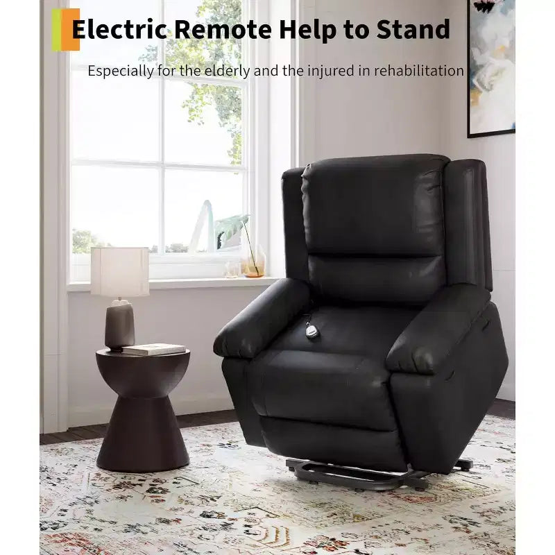 Poltrona reclinabile elettrica, poltrona Home Theater con supporto lombare, poltrona reclinabile in similpelle con schienale e gambe regolabili, poltrona reclinabile elettrica per anziani