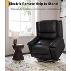Poltrona reclinabile elettrica, poltrona Home Theater con supporto lombare, poltrona reclinabile in similpelle con schienale e gambe regolabili, poltrona reclinabile elettrica per anziani