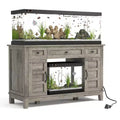 Farmhouse 55-75 Gallon Fish Tank Stand, Aquarium Stand with Power Outlet, 1400LBS Heavy Duty Fish Tank with Stand for Fish/Turtle/Reptile Terrarium