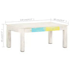 vidaXL Tavolino da caffè Bianco 110x60x45 cm in Legno Massello di Mango