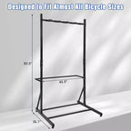 Portabiciclette Autoportante per 5 Biciclette, Portabiciclette Verticale con Capacità di 136 kg, Portabiciclette Interno Regolabile in Altezza, Nero