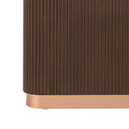 Tavolo Consolle da Ingresso, Tavolo da Corridoio Moderno, Base Scanalata con Accento Metallico, Marrone - ModernLuxe