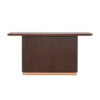 Tavolo Consolle da Ingresso, Tavolo da Corridoio Moderno, Base Scanalata con Accento Metallico, Marrone - ModernLuxe