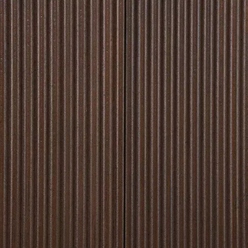 Tavolo Consolle da Ingresso, Tavolo da Corridoio Moderno, Base Scanalata con Accento Metallico, Marrone - ModernLuxe