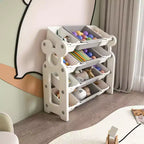 MAYEERTY Organizer portaoggetti per giocattoli per bambini, libreria a 2 ripiani 12 contenitori per giocattoli, sala giochi camera da letto camera dei bambini aula