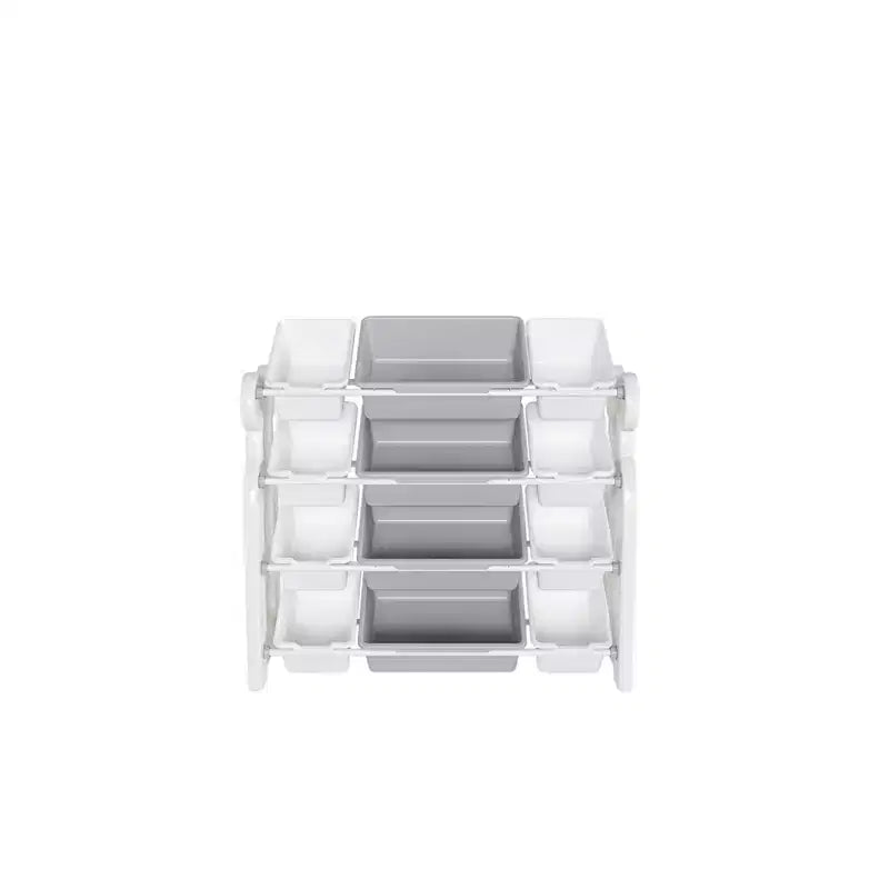 MAYEERTY Organizer portaoggetti per giocattoli per bambini, libreria a 2 ripiani 12 contenitori per giocattoli, sala giochi camera da letto camera dei bambini aula