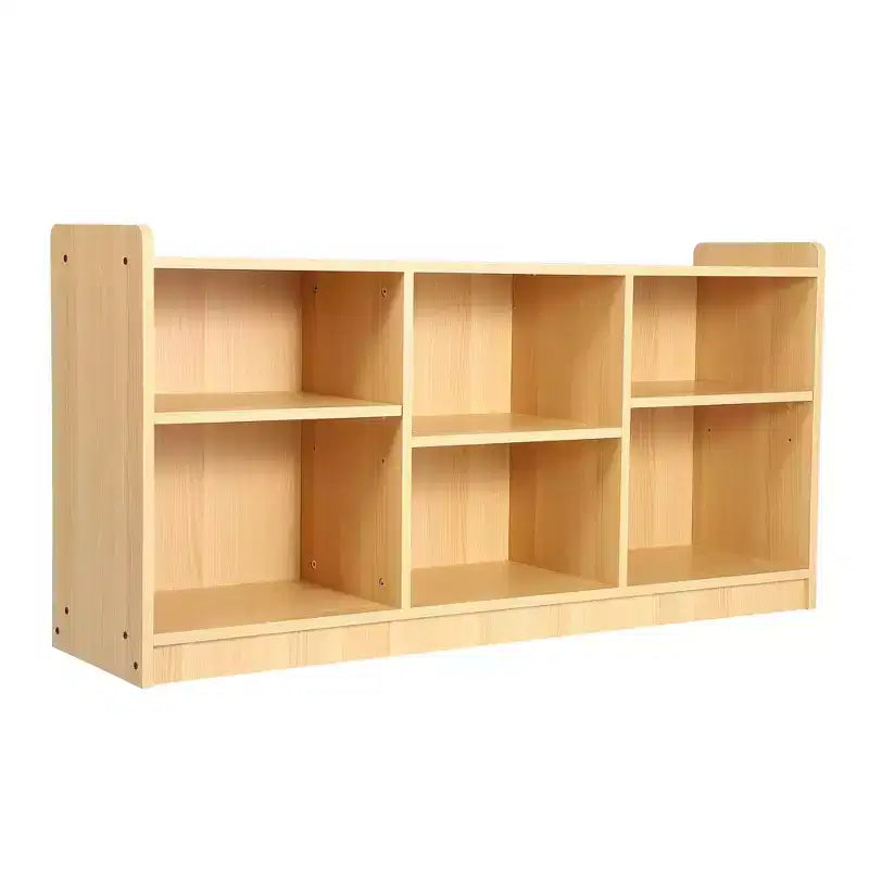 Scaffale Montessori, Organizzatore Giocattoli e Libri a 6 Scomparti con Divisori Regolabili, Libreria per Bambini con Finitura Naturale per Sale Giochi e Aule Scolastiche