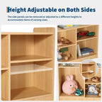 Scaffale Montessori, Organizzatore Giocattoli e Libri a 6 Scomparti con Divisori Regolabili, Libreria per Bambini con Finitura Naturale per Sale Giochi e Aule Scolastiche