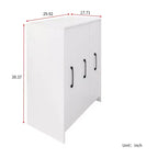 Libreria scorrevole a 3 ante JVNOXK, libreria a 3 ripiani con ruote per ufficio o camera da letto, design a scomparsa - bianca