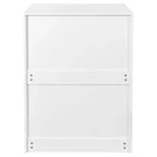 Libreria scorrevole a 3 ante JVNOXK, libreria a 3 ripiani con ruote per ufficio o camera da letto, design a scomparsa - bianca