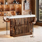 Tavolo da Bar Lungo 63 - Tavolo da Pub Altezza Bancone con 2 Ripiani Portaoggetti, Mobile Moderno da Bar per Colazione per Sala da Pranzo, Bistrot, Soggiorno
