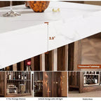 Tavolo da Bar Lungo 63 - Tavolo da Pub Altezza Bancone con 2 Ripiani Portaoggetti, Mobile Moderno da Bar per Colazione per Sala da Pranzo, Bistrot, Soggiorno
