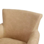 TUYOHW Poltrona Girevole in Similpelle, Poltrona con Schienale Curvo con Base Girevole in Metallo, Cuscino di Seduta Rimovibile, Sedia Lounge Divano per Soggiorno