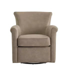 TUYOHW Poltrona Girevole in Similpelle, Poltrona con Schienale Curvo con Base Girevole in Metallo, Cuscino di Seduta Rimovibile, Sedia Lounge Divano per Soggiorno