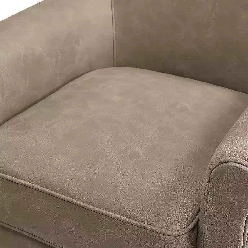 TUYOHW Poltrona Girevole in Similpelle, Poltrona con Schienale Curvo con Base Girevole in Metallo, Cuscino di Seduta Rimovibile, Sedia Lounge Divano per Soggiorno