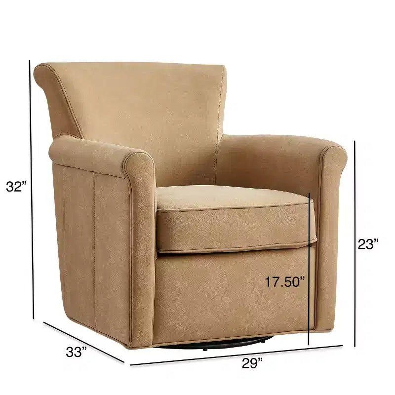 TUYOHW Poltrona Girevole in Similpelle, Poltrona con Schienale Curvo con Base Girevole in Metallo, Cuscino di Seduta Rimovibile, Sedia Lounge Divano per Soggiorno