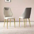 Set of 2 Modern PU Leather Dining Chairs with Metal Legs, Stylish Side Chairs for Kitchen, Dining Room, or Living Room-Panipeachy