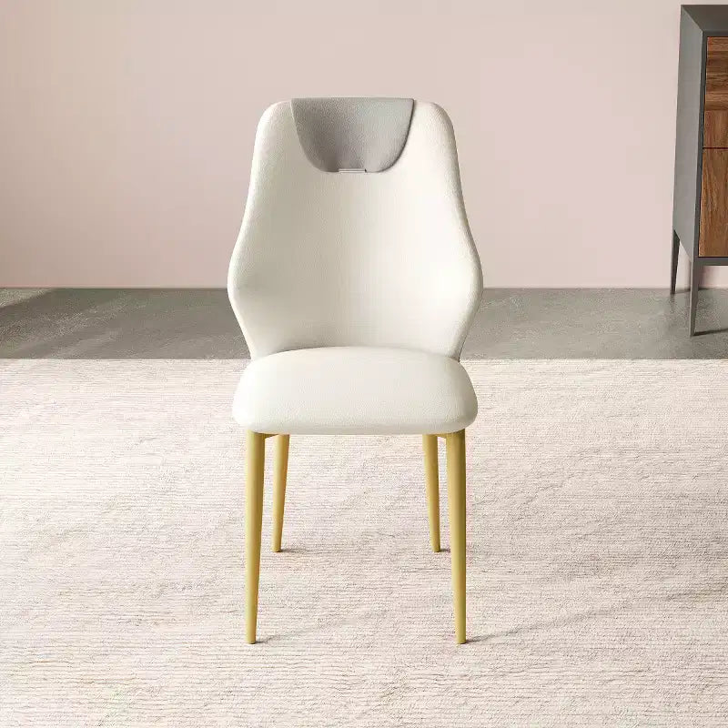 Set di 2 sedie da pranzo moderne in pelle PU con gambe in metallo, sedie laterali eleganti per cucina, sala da pranzo o soggiorno - Panipeachy