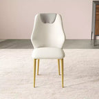 Set di 2 sedie da pranzo moderne in pelle PU con gambe in metallo, sedie laterali eleganti per cucina, sala da pranzo o soggiorno - Panipeachy