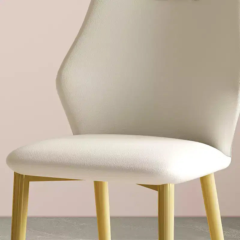 Set di 2 sedie da pranzo moderne in pelle PU con gambe in metallo, sedie laterali eleganti per cucina, sala da pranzo o soggiorno - Panipeachy