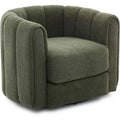 COZONY 360 Swivel Barrel Chair, Mid-Century Modern Teddy Fleece Accent Chair with Cloud-Like Comfort, Upholstered Round Armchair for Living Room