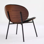 TUYOHW Elegante sedia da pranzo Shell, set da 1, sedia laterale in tessuto morbido con robuste gambe in metallo, sedia accentata moderna di metà secolo con schienale con finitura noce